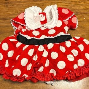 Walt Disney Parks Short Sleeve Snap Costume Dress - 0-3 months size Minnie Mouse
